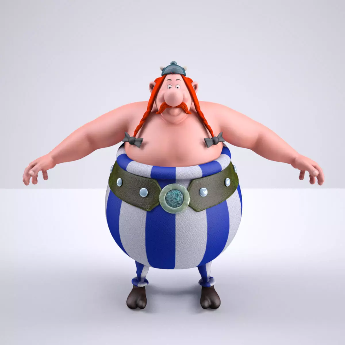 Obelix Low Poly with 4k Texture and Displacement map  Low-poly 3D model_0