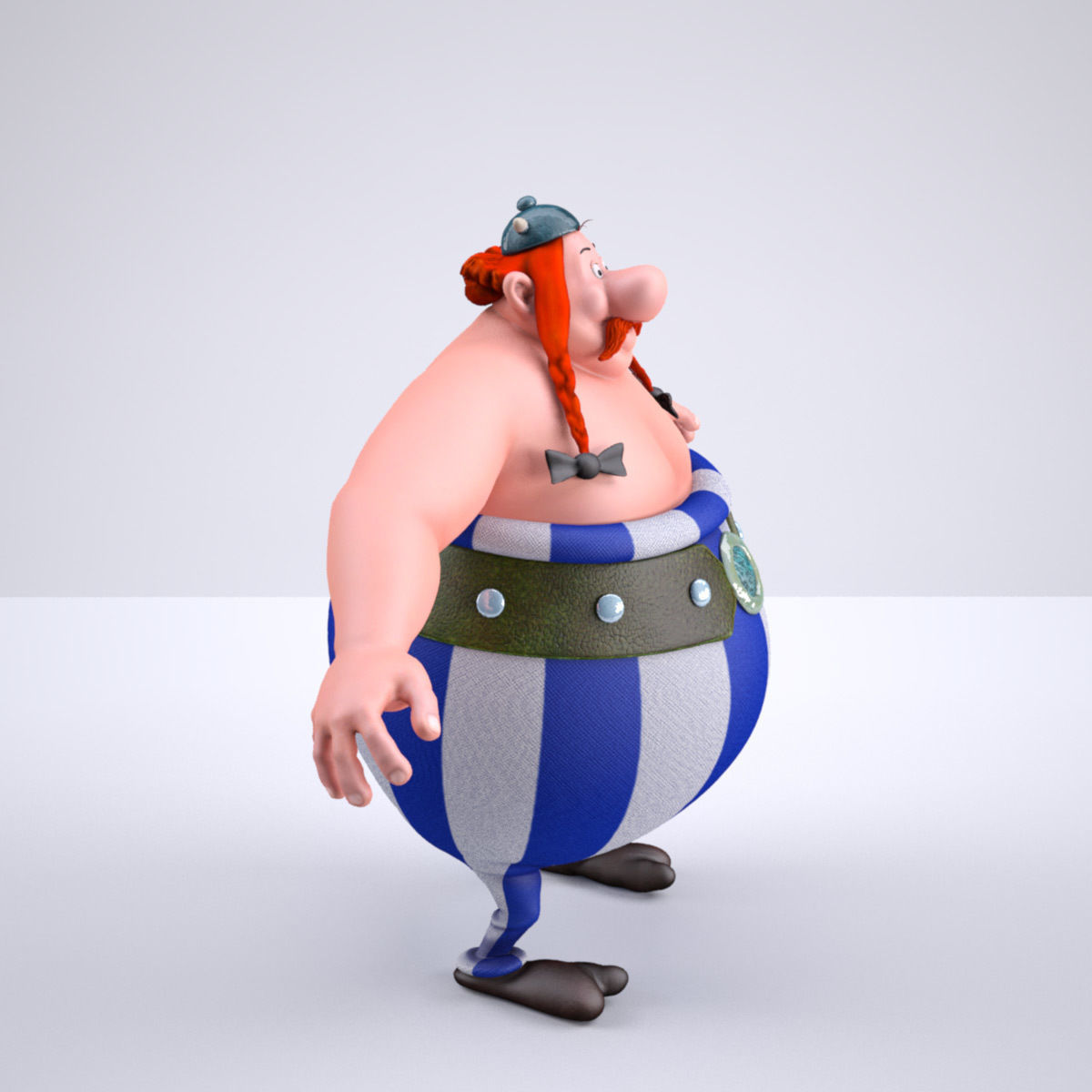 Obelix Low Poly with 4k Texture and Displacement map  Low-poly 3D model_2