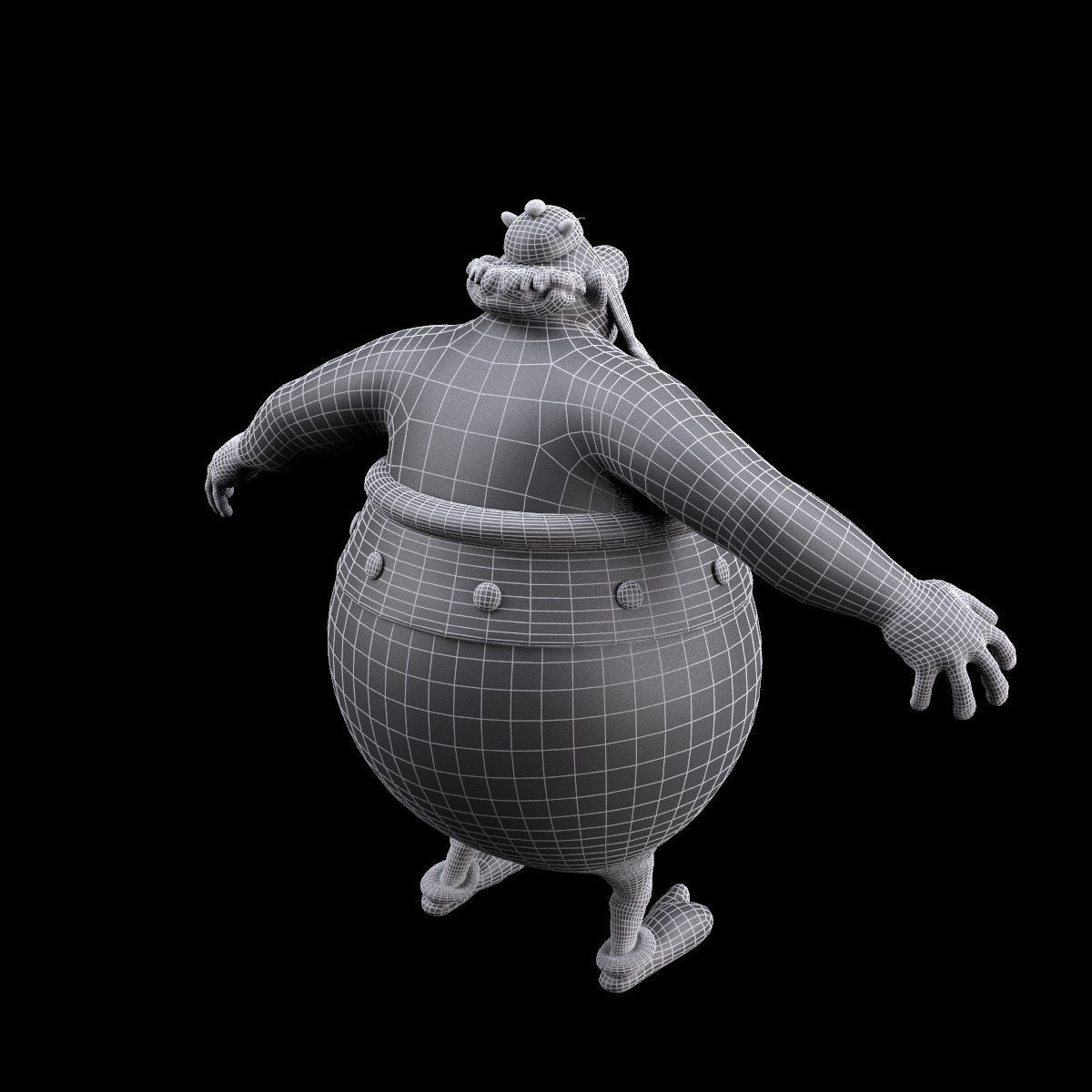 Obelix Low Poly with 4k Texture and Displacement map  Low-poly 3D model_13
