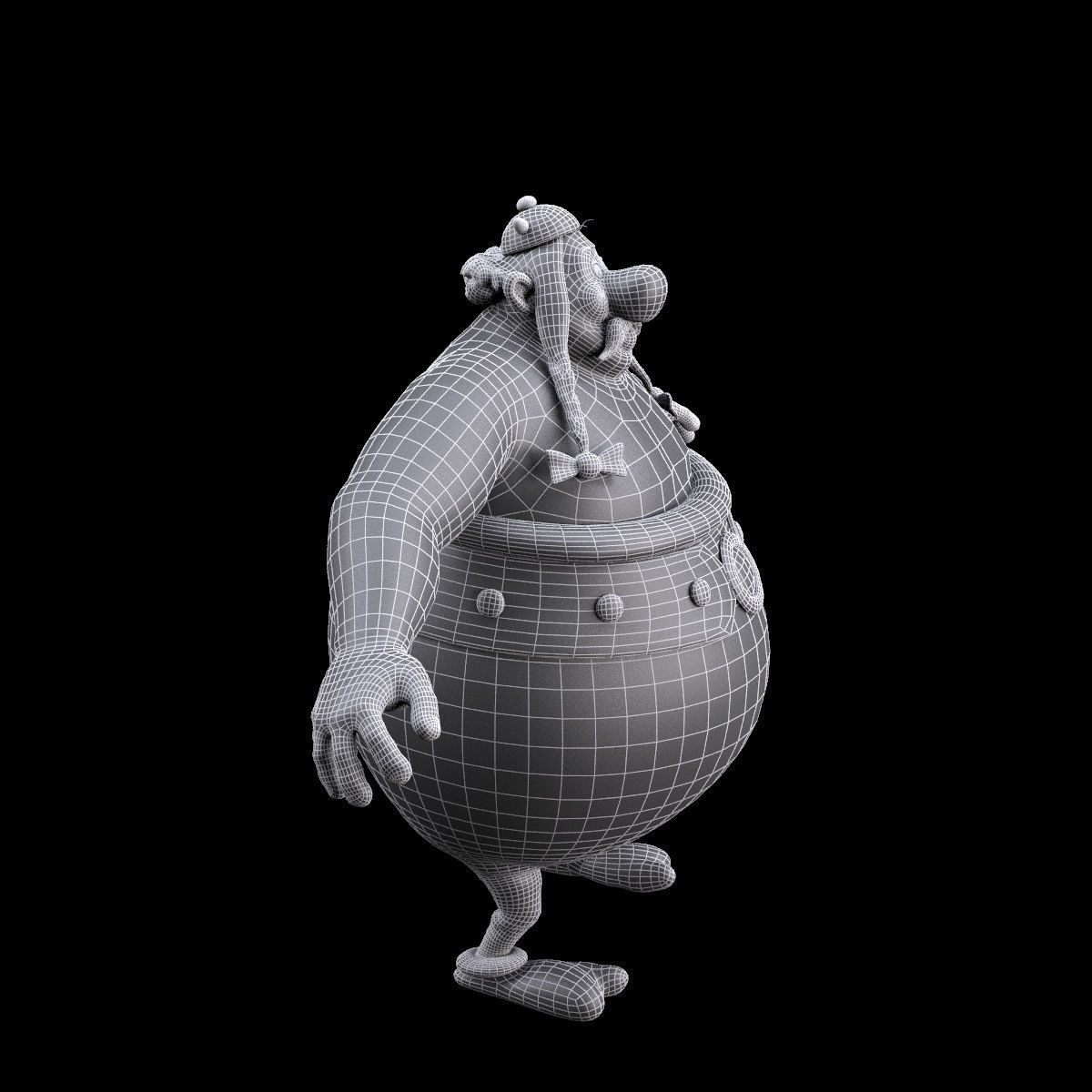 Obelix Low Poly with 4k Texture and Displacement map  Low-poly 3D model_12