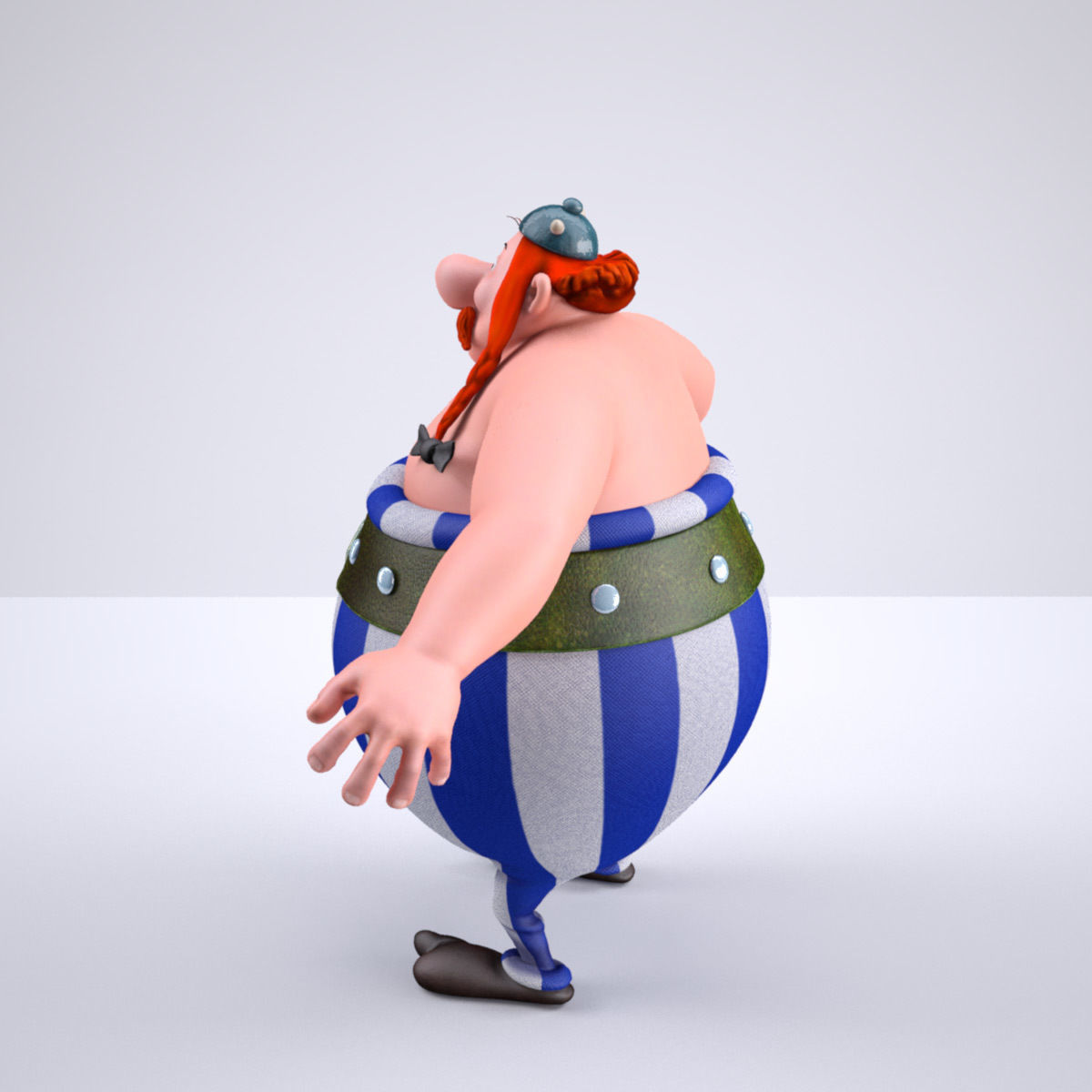 Obelix Low Poly with 4k Texture and Displacement map  Low-poly 3D model_7