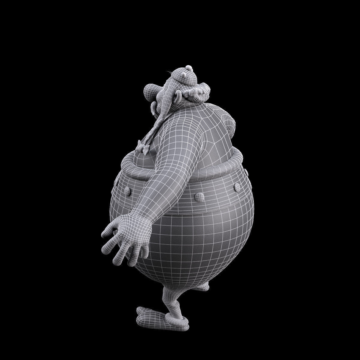 Obelix Low Poly with 4k Texture and Displacement map  Low-poly 3D model_17
