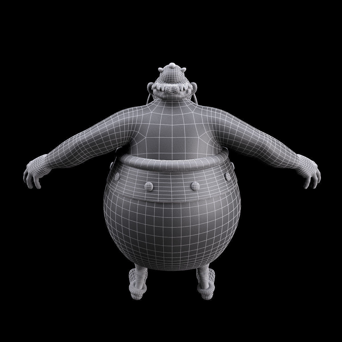 Obelix Low Poly with 4k Texture and Displacement map  Low-poly 3D model_15