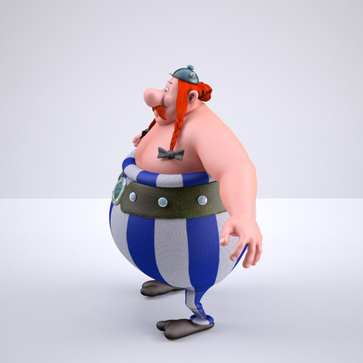 Obelix Low Poly with 4k Texture and Displacement map  Low-poly 3D model_8
