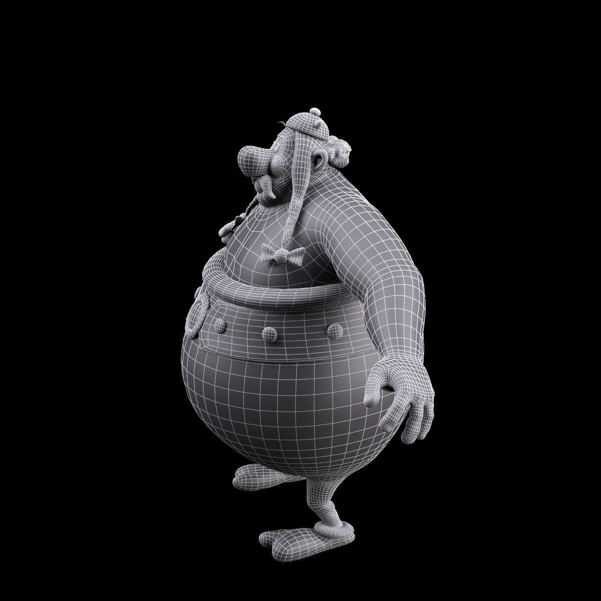 Obelix Low Poly with 4k Texture and Displacement map  Low-poly 3D model_18