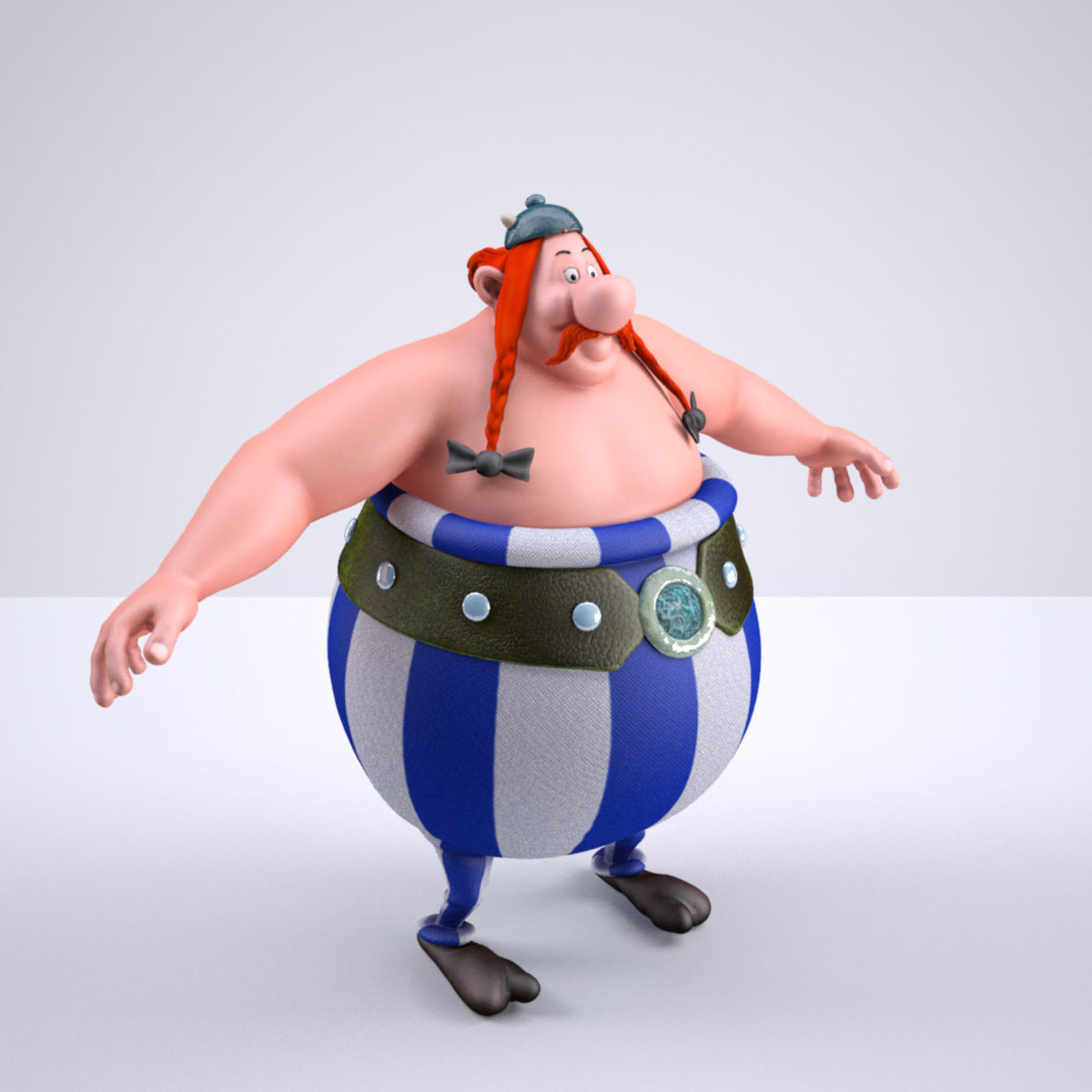 Obelix Low Poly with 4k Texture and Displacement map  Low-poly 3D model_1
