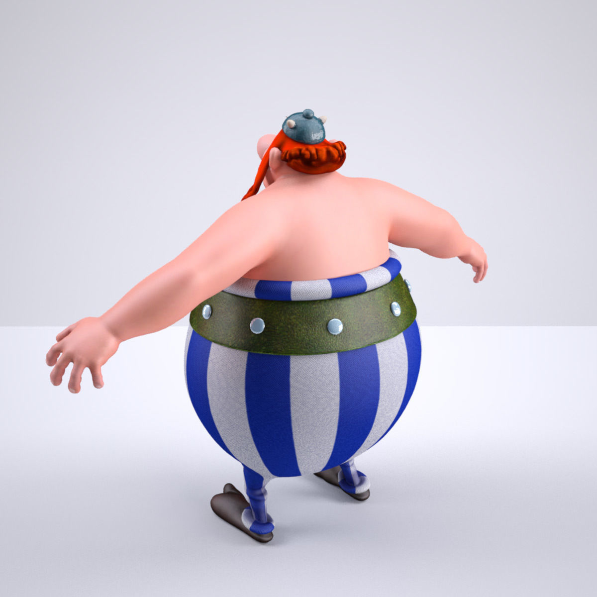 Obelix Low Poly with 4k Texture and Displacement map  Low-poly 3D model_6