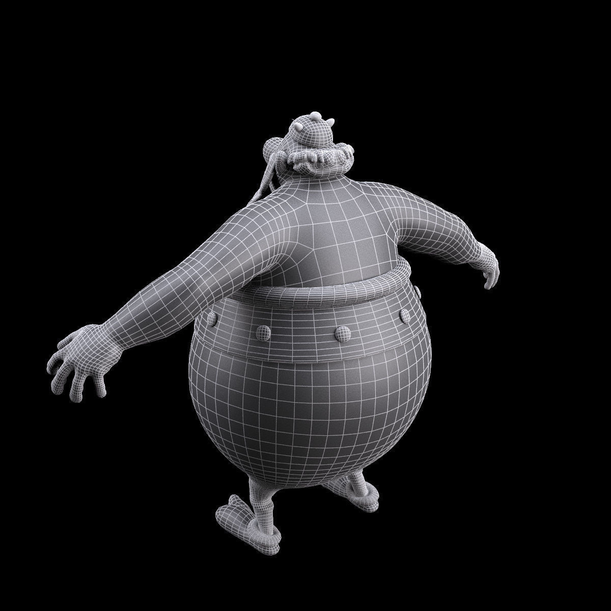 Obelix Low Poly with 4k Texture and Displacement map  Low-poly 3D model_16