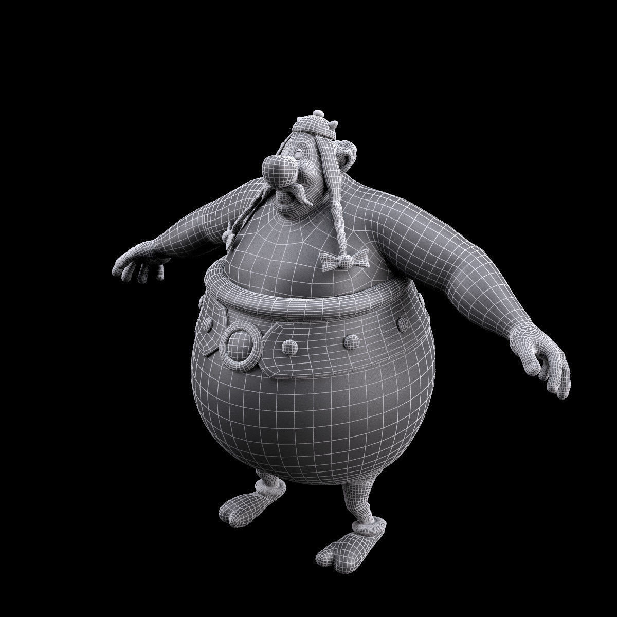 Obelix Low Poly with 4k Texture and Displacement map  Low-poly 3D model_20