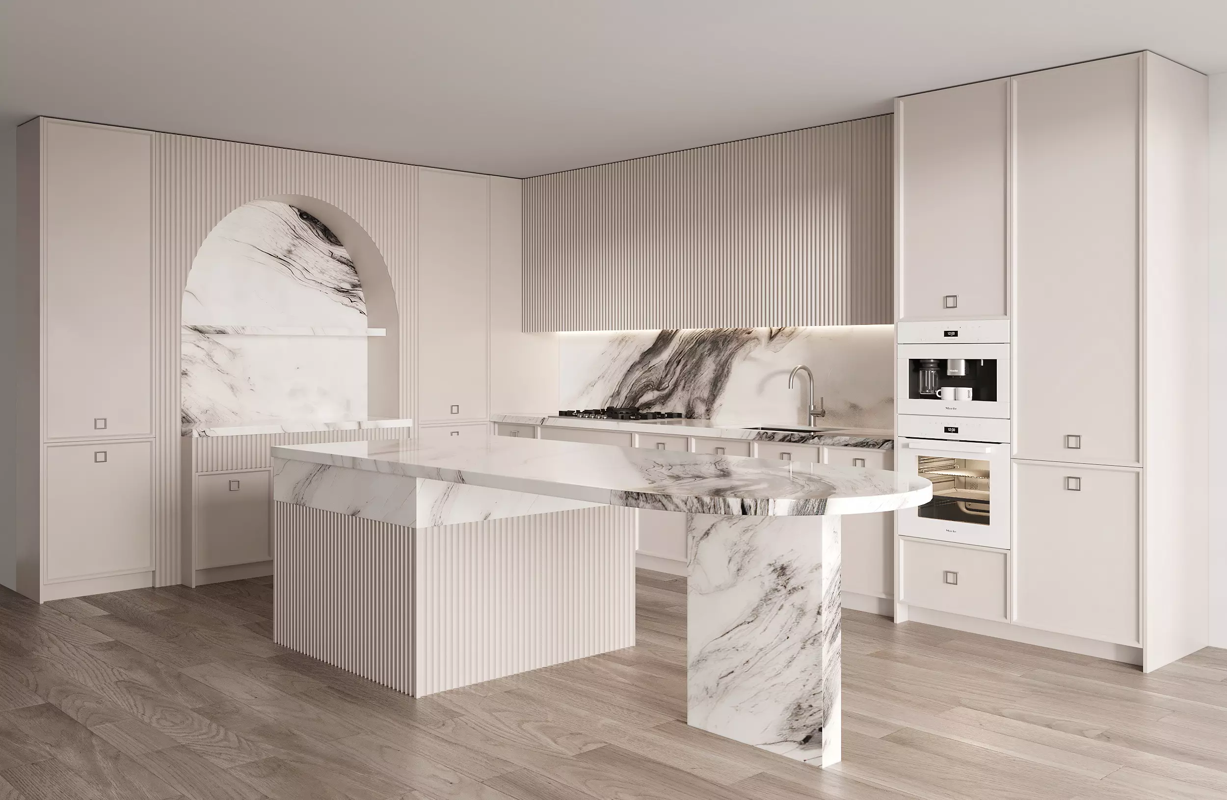 Neoclassical kitchen 01 3D model