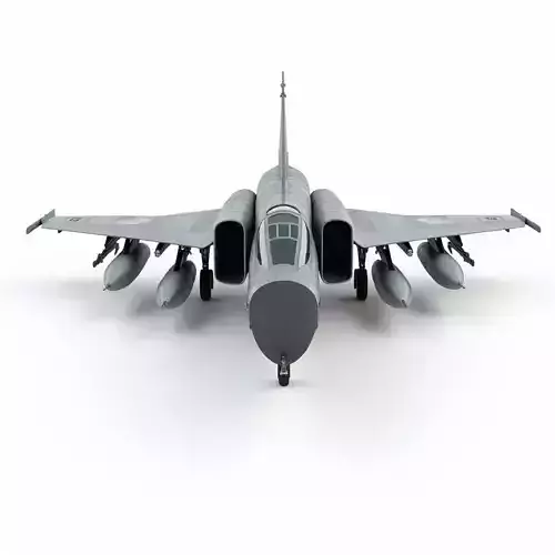 Heavy Payload Fighter Jet 3D Model Swing Wing Aircraft