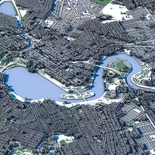 City of Perth Western Australia Skyline Swan River 3D model