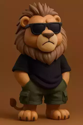 Cool Lion Mascot