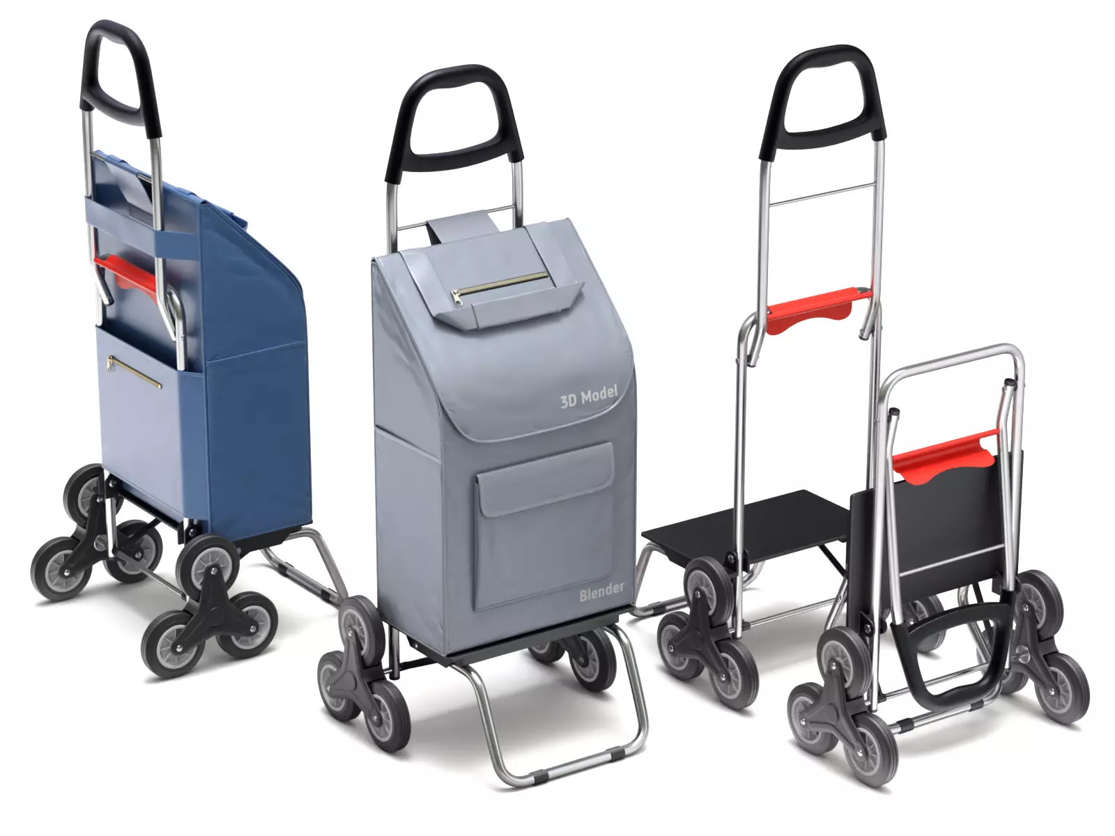 Foldable Climbing Shopping Cart 3D model