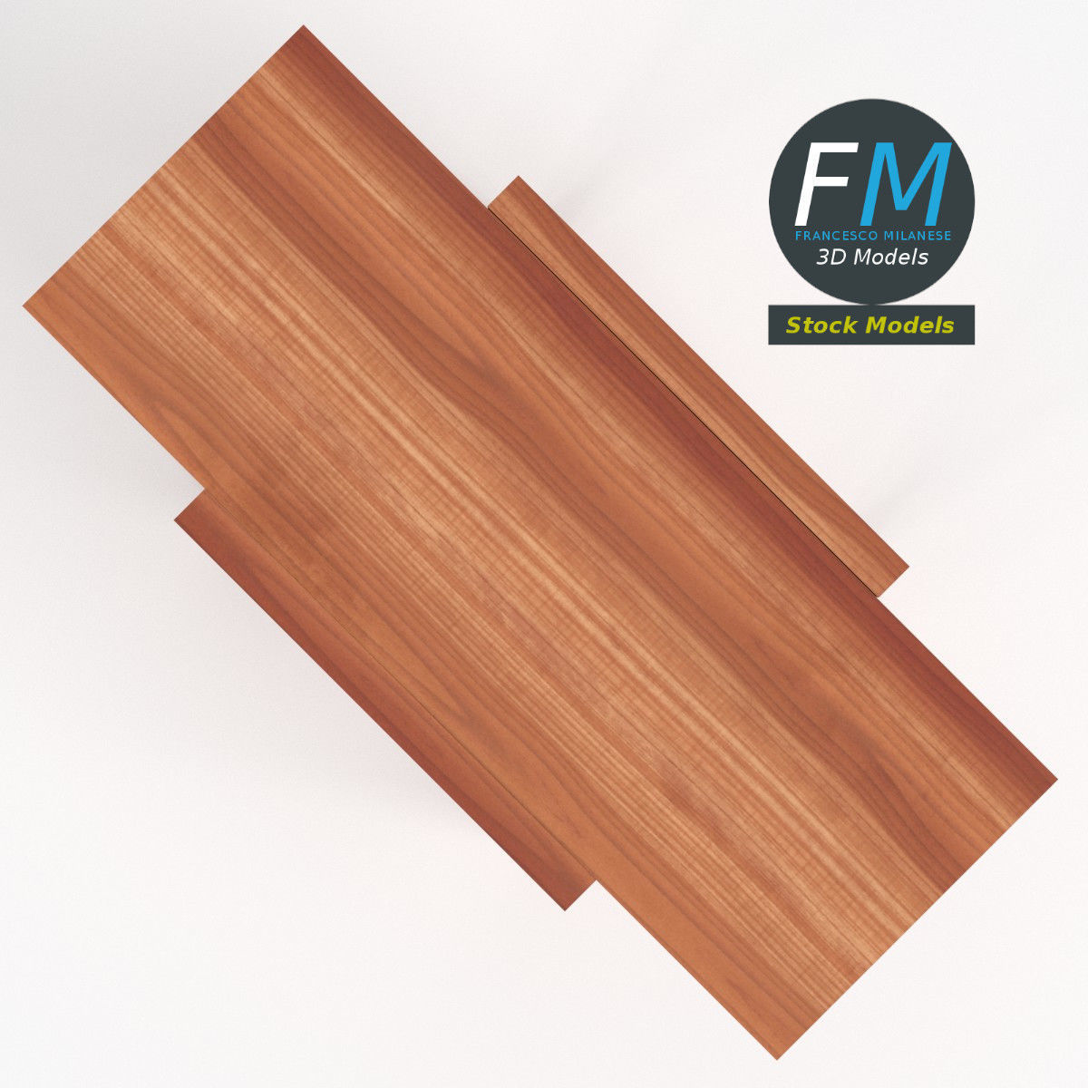 Extended table Low-poly 3D model_6