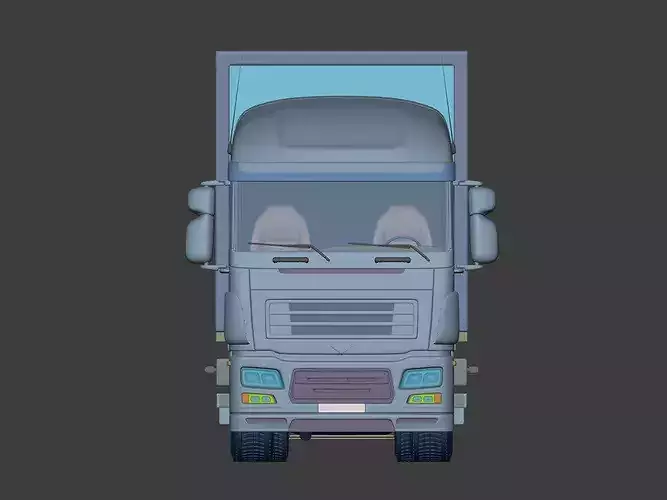 Generic Large Container - Refrigerator Semi Trailer Truck 3D model 6