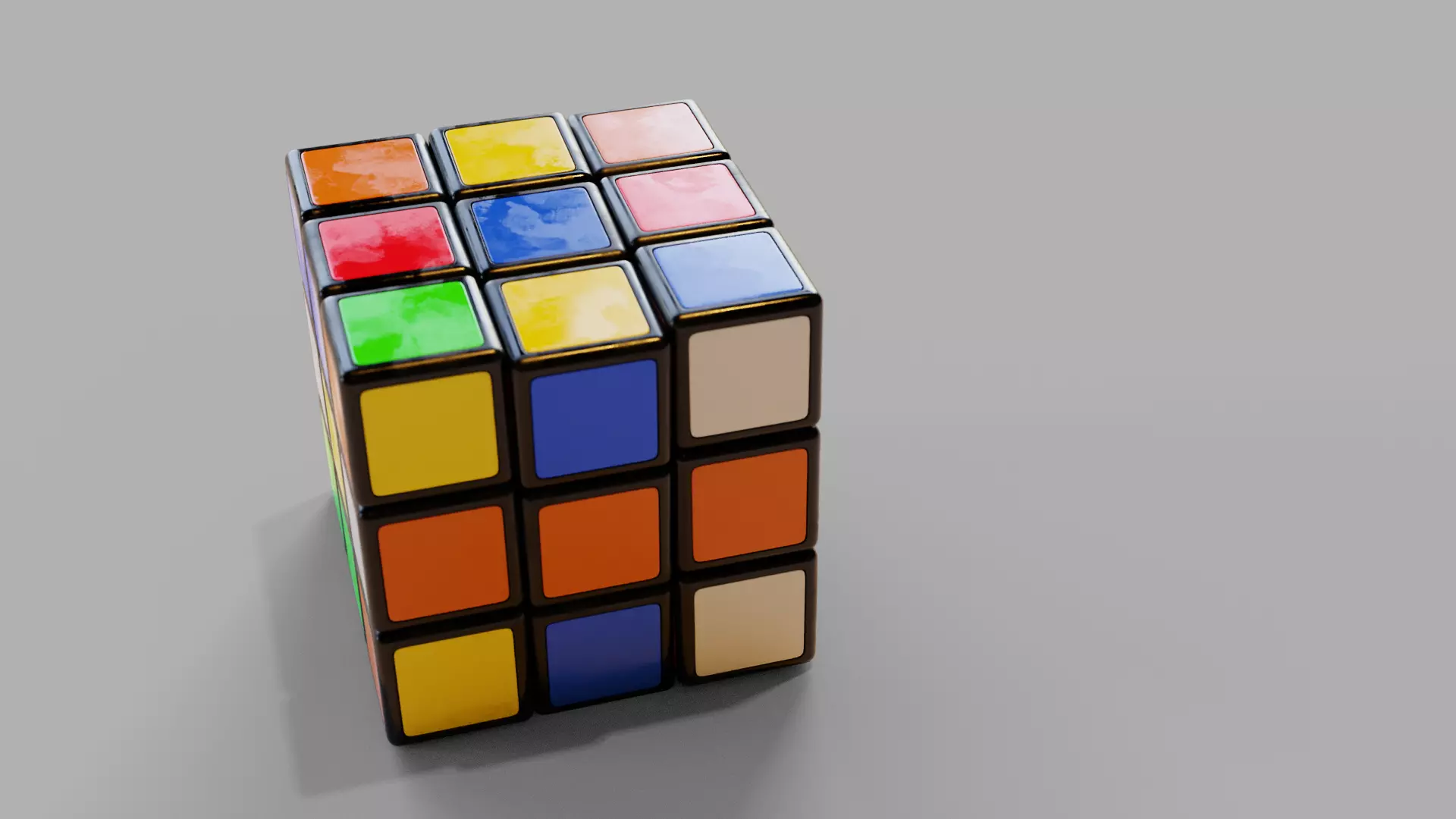 Rubiks Cube - Realistic 3D model Low-poly 3D model