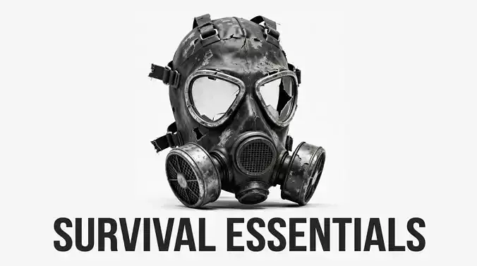 Post Apocalyptic Gas Mask  Realistic Worn Survival Prop