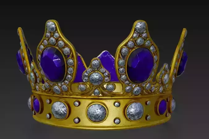 Golden Crown with Emerald Gems