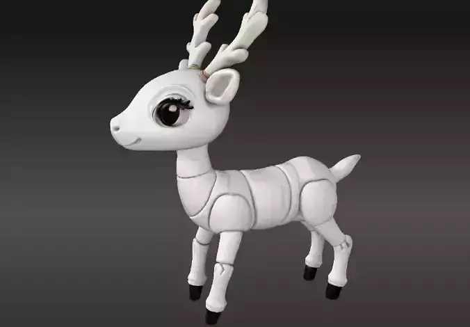 Christmas deer  Cute Articulated Holiday Reindeer 3D Print Model