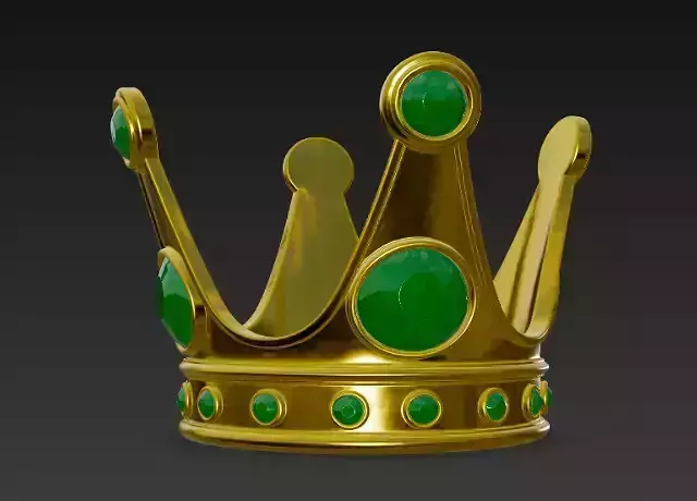 Golden Crown with Emerald Gems