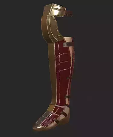 Gladiator Boot shiny Metal UV unwrapped diffuse normal AO 