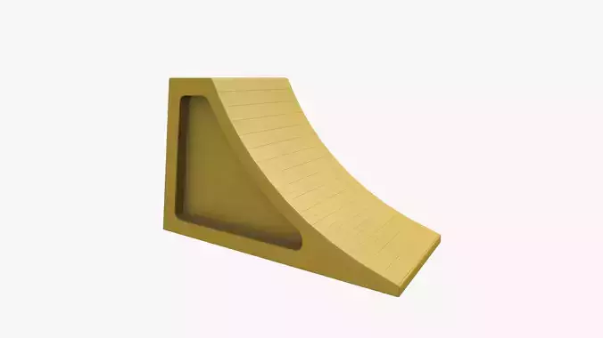 Vehicle chock Low-poly 3D model 2