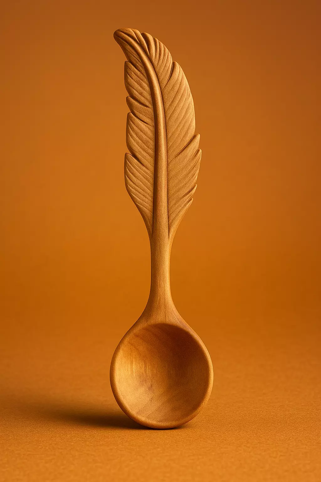 Feather Wooden Spoon 3d Model 3D print model