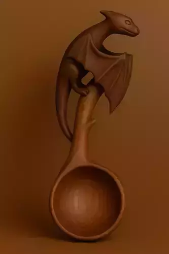 Dragon Wooden Spoon 3d Model