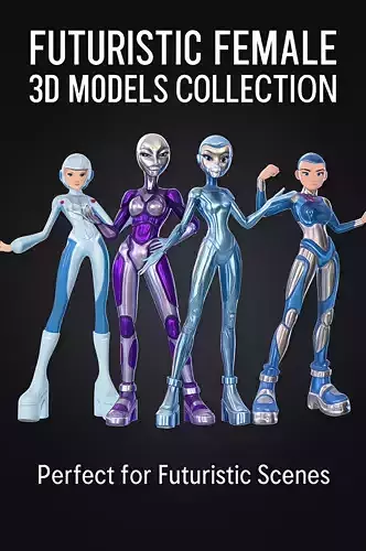 Stylized Futuristic Female Robot Bundle Pritable Model