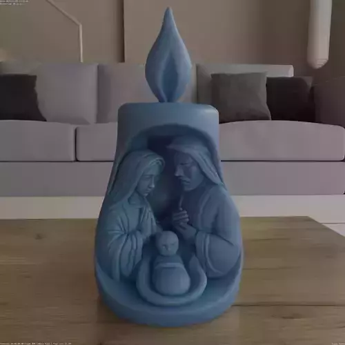 Nativity Scene Candle 3D Printable STL Model