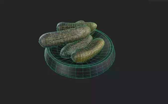 Pickles Set  M3-2 Low-poly 3D model 7