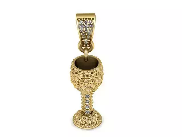 Golden Royal Goblet Pendant Luxury Cup Jewelry 3D Model 3D print model