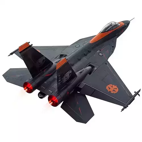Halloween JackOLantern Fighter Jet 3D Model Spooky Aircraft
