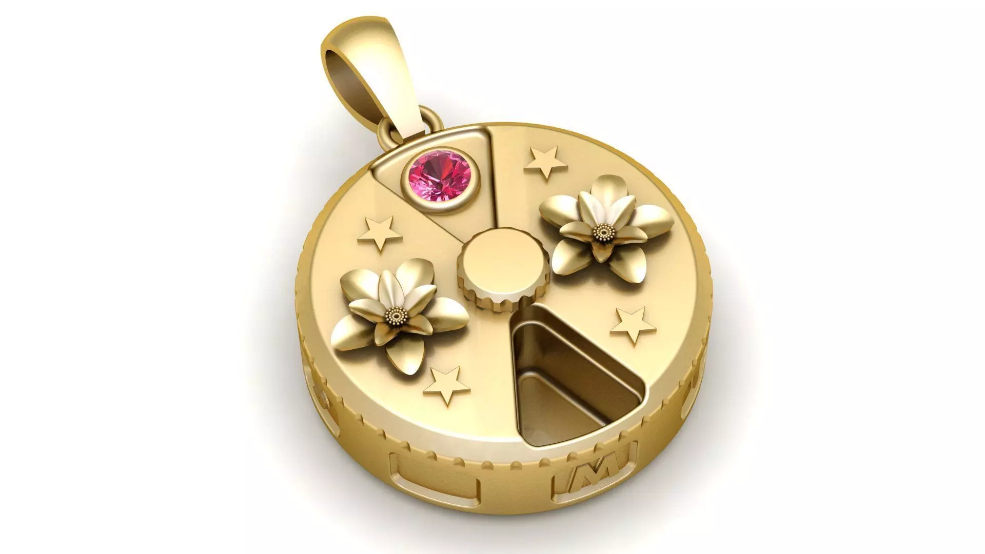 Golden Blossom Dial Pendant 3d Printable model 3D print model