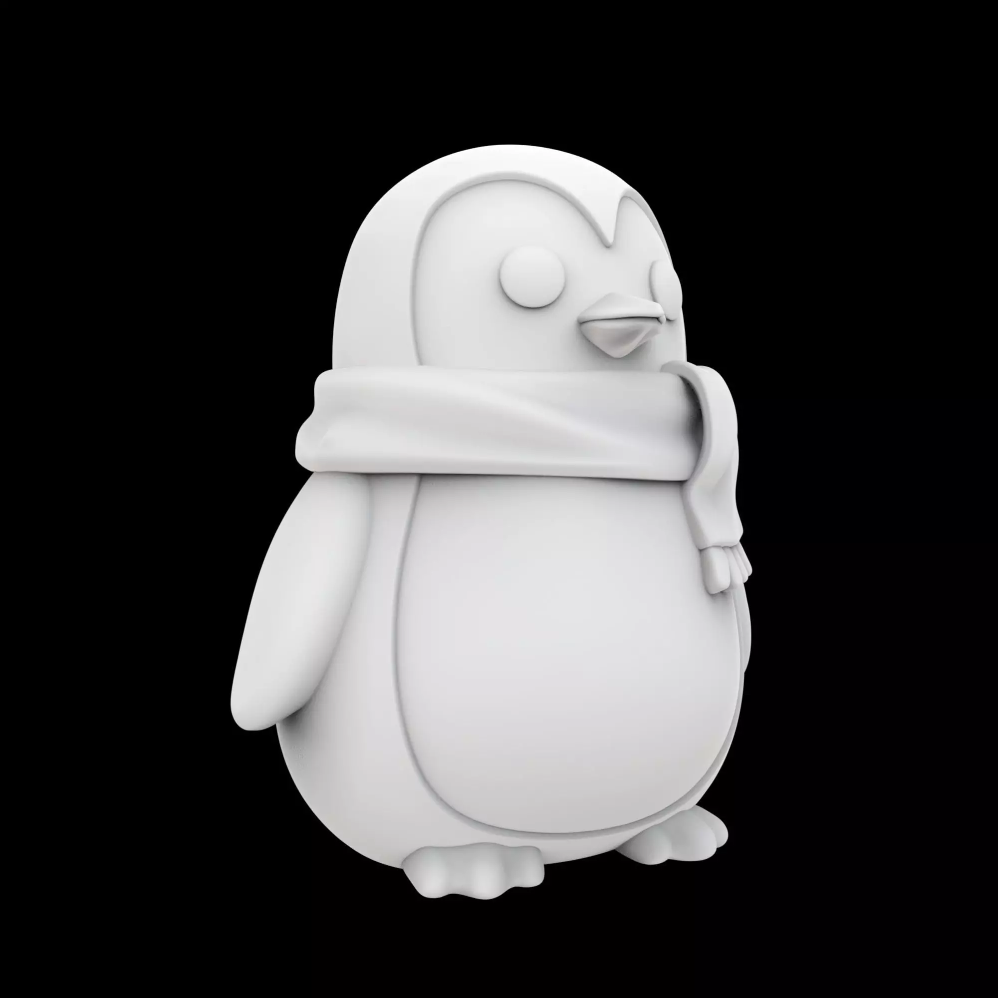 Chubby Penguin with Scarf 3D print model