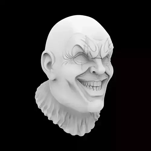 Creepy Clown Bust Horror Character 3D print model