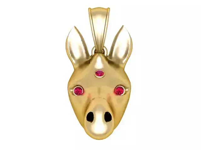 Golden Triple-Gem Creature Pendant 3D printable model 