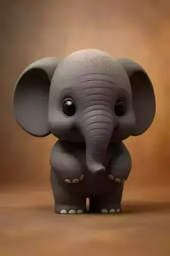 Miniature Baby Elephant 3d Model