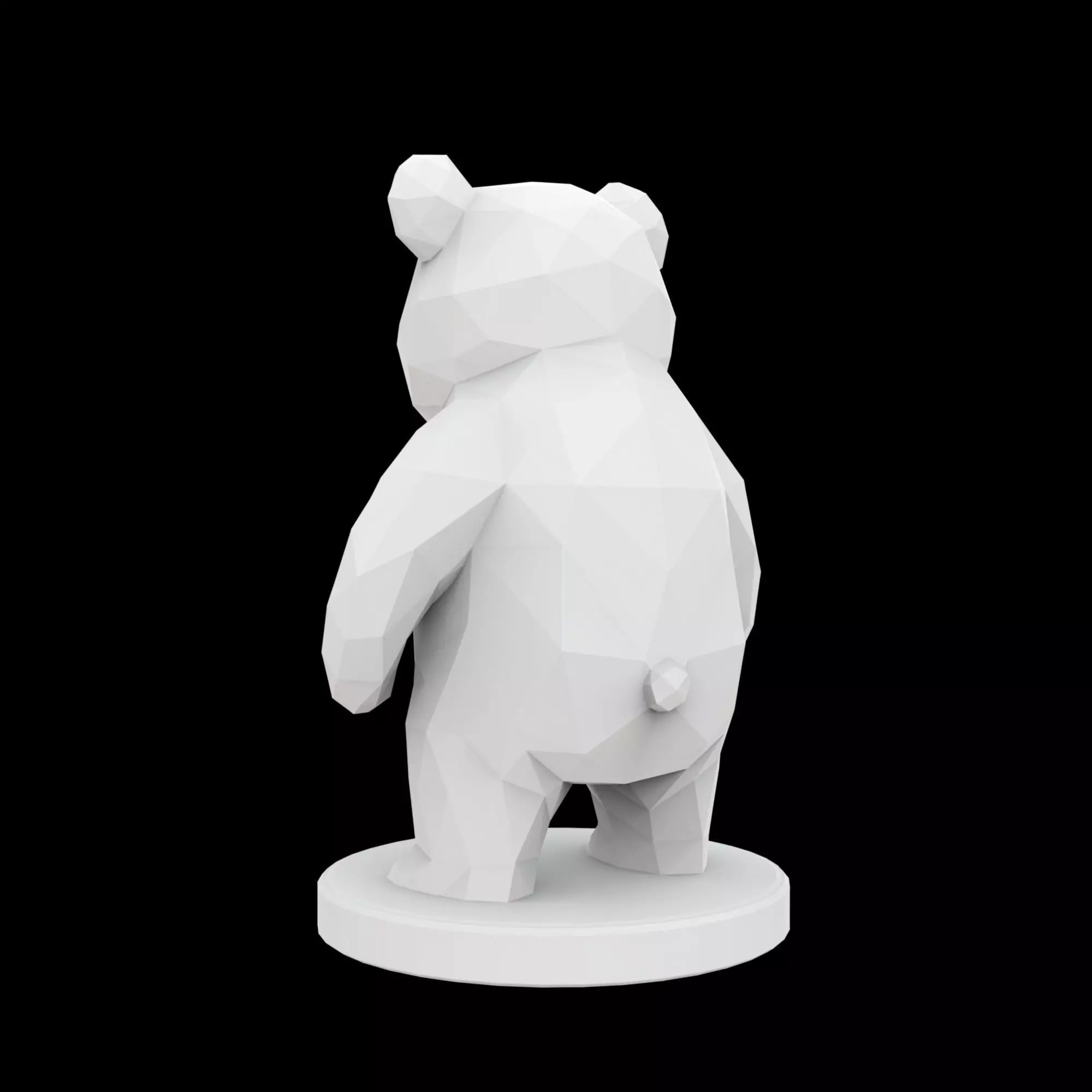 Low Poly Bear Animal Sculpture 3D print model