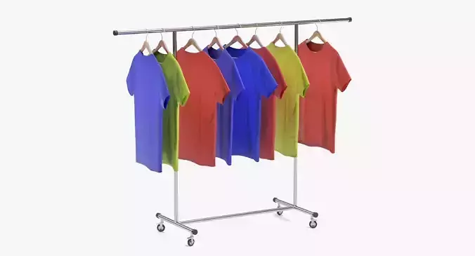 -T-shirts on Stand - Colored -