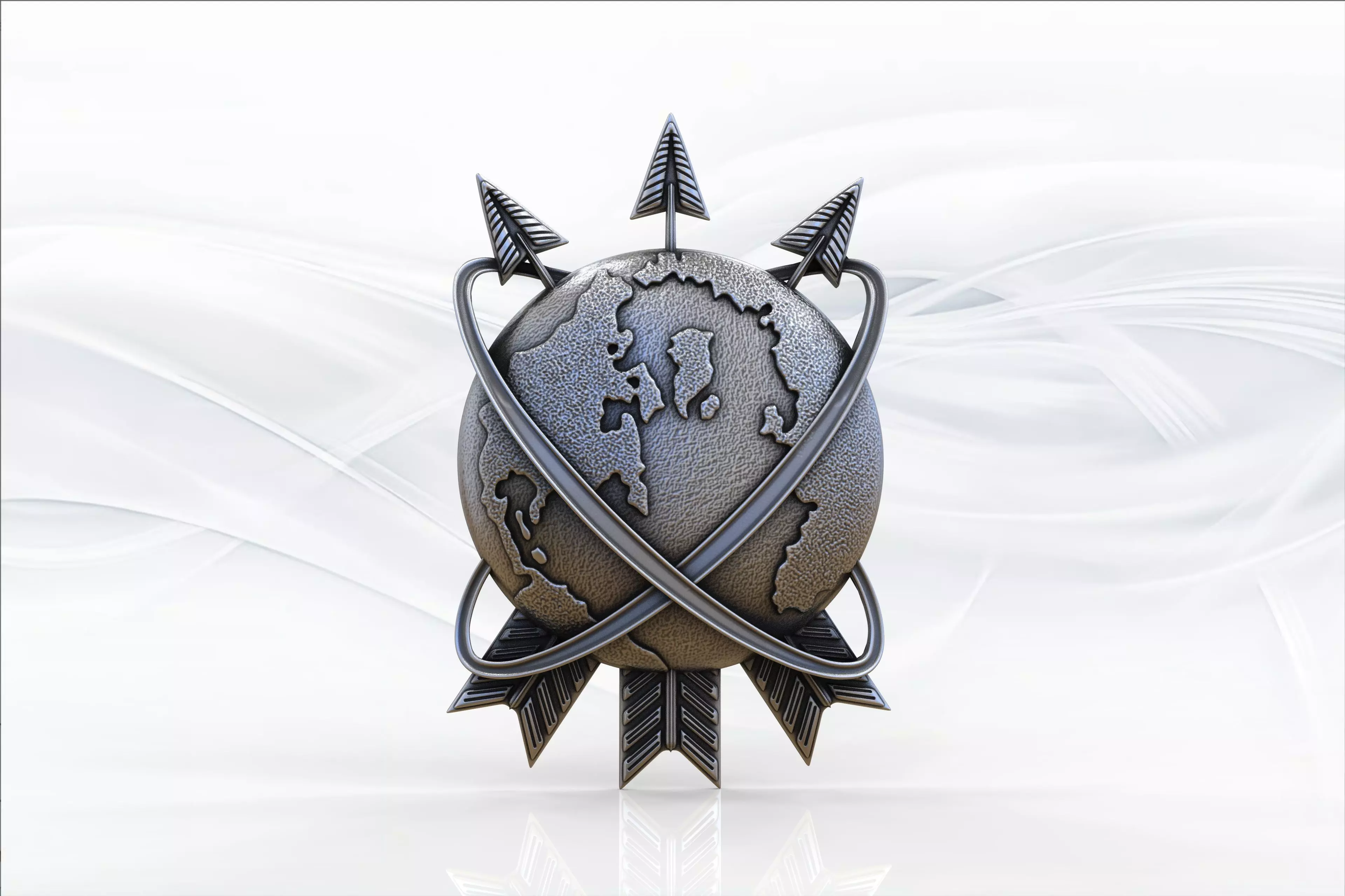 Globe and Arrows 3D print model