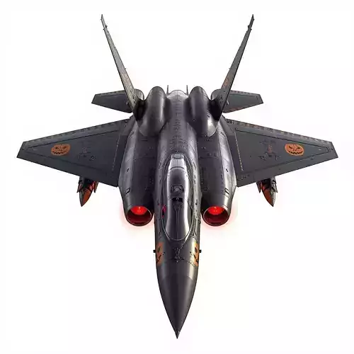 Halloween Interceptor Jet 3D Model Spooky Air Superiority