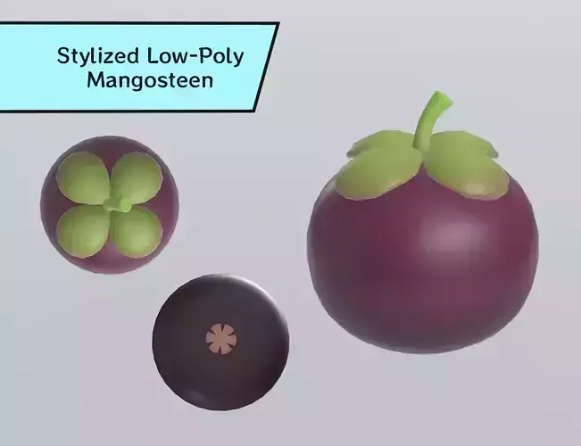 Stylized Low-Poly Mangosteen