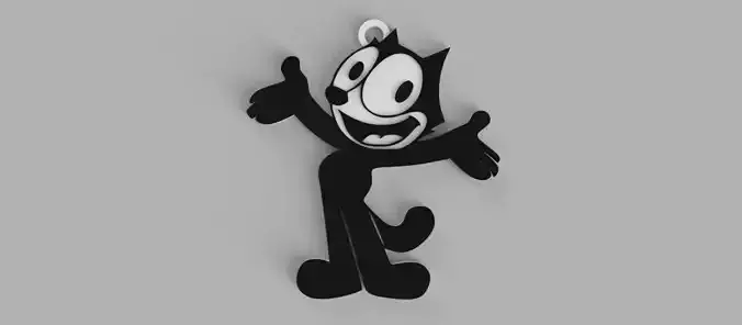 Felix the Cat Waving Keychain Keyring - Pendant - Earring