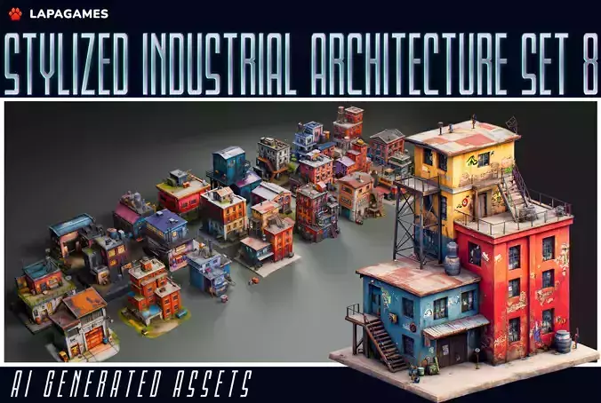 Stylized Industrial Architecture Set 8