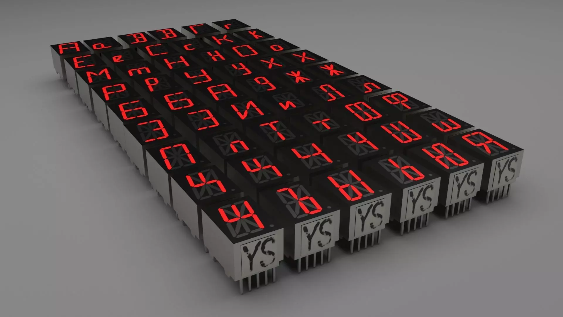 Illuminated Russian 16 Segmented LEDs Set 3D model