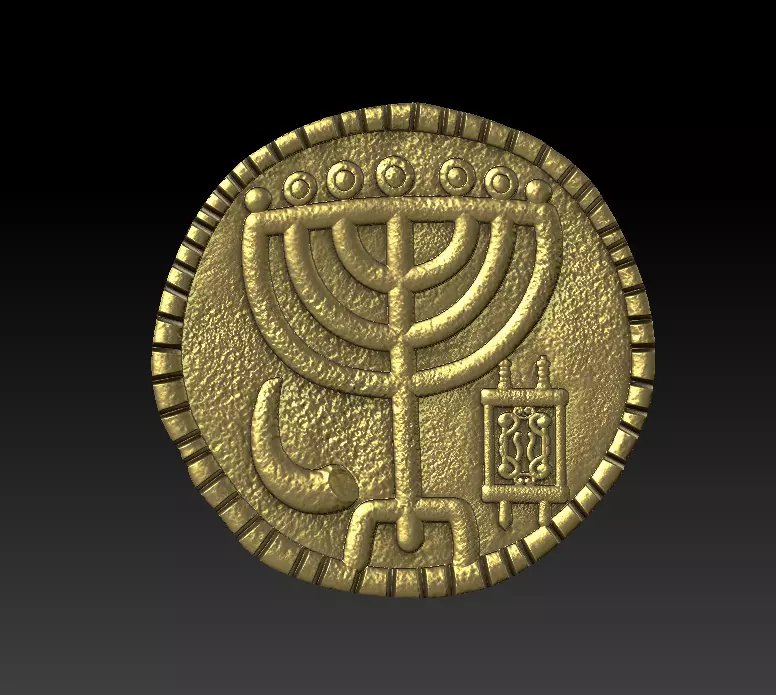 Ancient Menorah Shekel Pendant 3D Model 3D print model