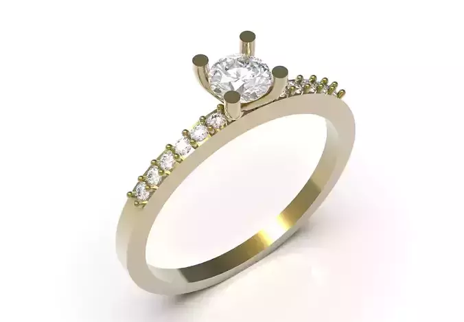 wedding solitaire stl 3d printable ring model sr0121