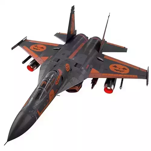 Halloween Air Force Fighter 3D Model Spooky Dominance